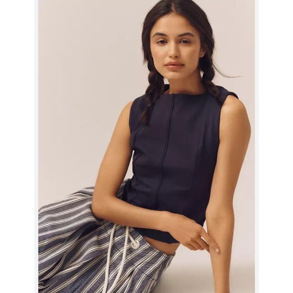 Maeve Anthropologie Seamed Shell Top NWT